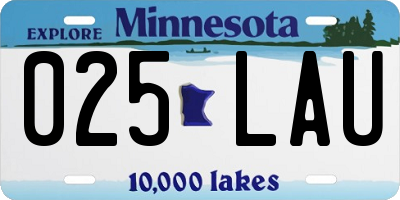 MN license plate 025LAU