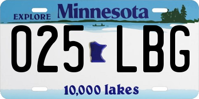 MN license plate 025LBG