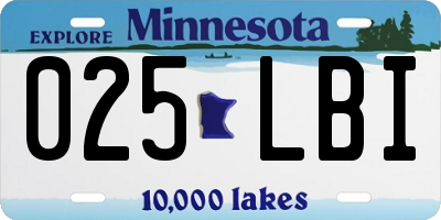 MN license plate 025LBI