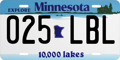MN license plate 025LBL
