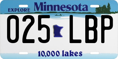 MN license plate 025LBP