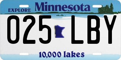 MN license plate 025LBY