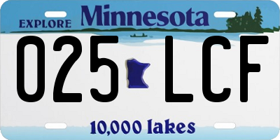 MN license plate 025LCF