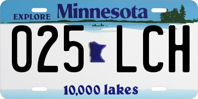 MN license plate 025LCH