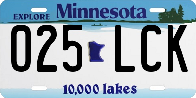 MN license plate 025LCK