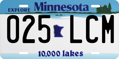 MN license plate 025LCM
