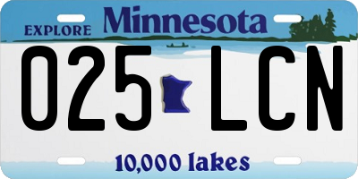 MN license plate 025LCN