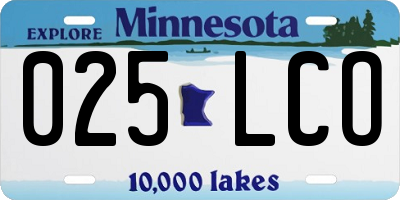 MN license plate 025LCO