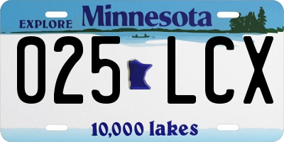 MN license plate 025LCX