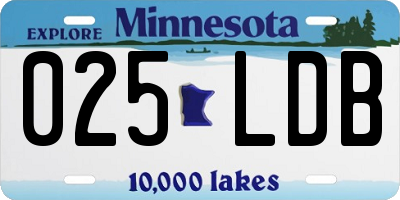 MN license plate 025LDB