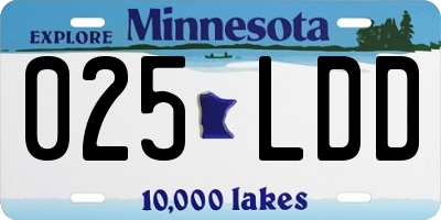 MN license plate 025LDD