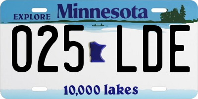 MN license plate 025LDE
