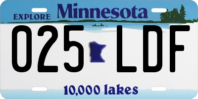 MN license plate 025LDF