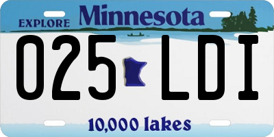 MN license plate 025LDI