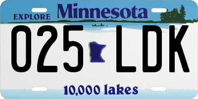 MN license plate 025LDK