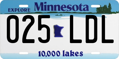 MN license plate 025LDL