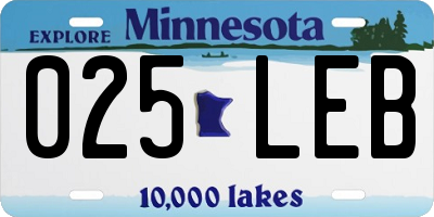 MN license plate 025LEB