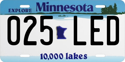 MN license plate 025LED