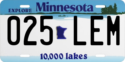 MN license plate 025LEM
