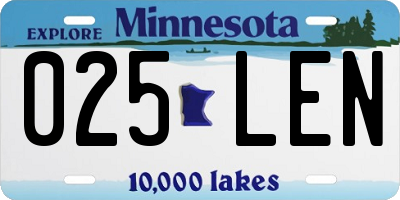 MN license plate 025LEN
