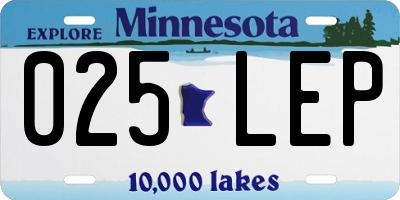 MN license plate 025LEP