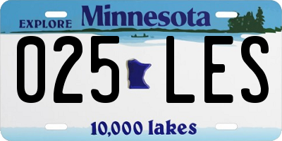 MN license plate 025LES