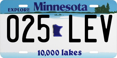 MN license plate 025LEV