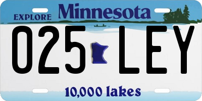 MN license plate 025LEY