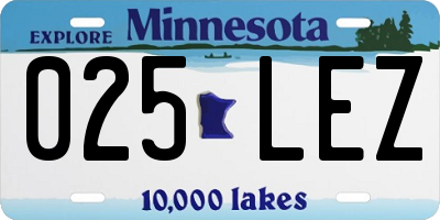MN license plate 025LEZ