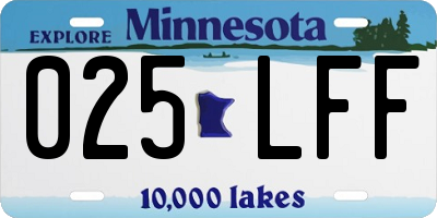 MN license plate 025LFF