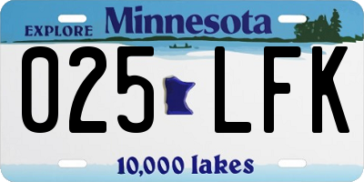 MN license plate 025LFK