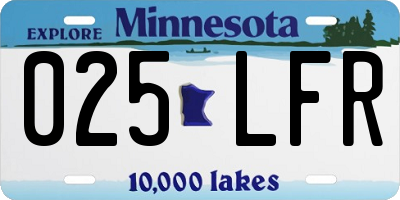MN license plate 025LFR