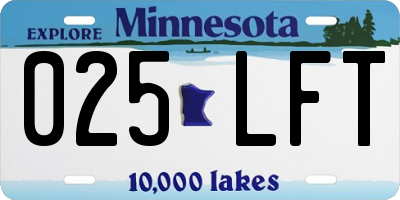 MN license plate 025LFT