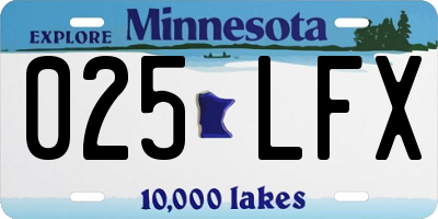 MN license plate 025LFX