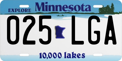MN license plate 025LGA