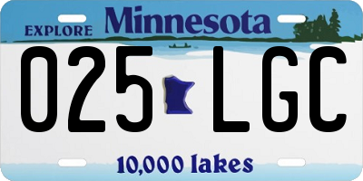 MN license plate 025LGC