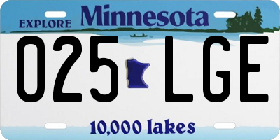 MN license plate 025LGE