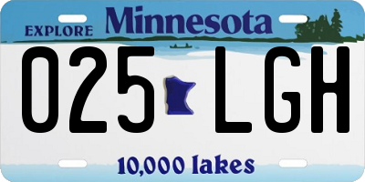MN license plate 025LGH