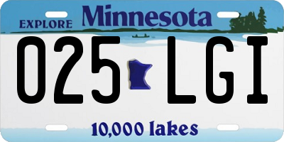MN license plate 025LGI