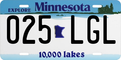 MN license plate 025LGL