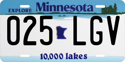 MN license plate 025LGV