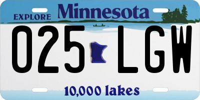 MN license plate 025LGW