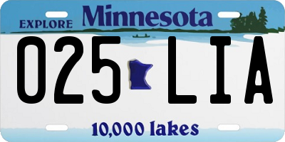 MN license plate 025LIA