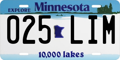 MN license plate 025LIM