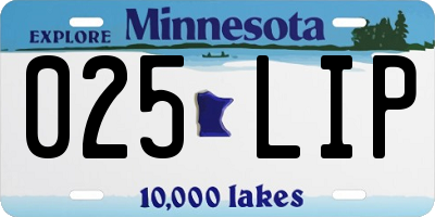 MN license plate 025LIP