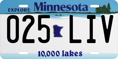 MN license plate 025LIV