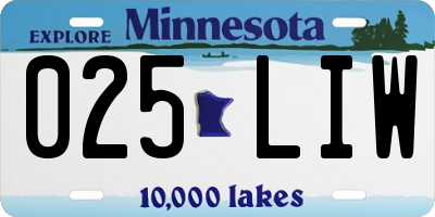 MN license plate 025LIW