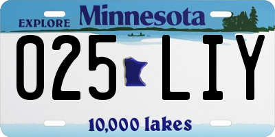 MN license plate 025LIY
