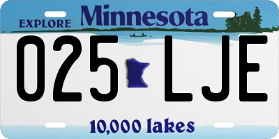 MN license plate 025LJE