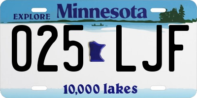 MN license plate 025LJF